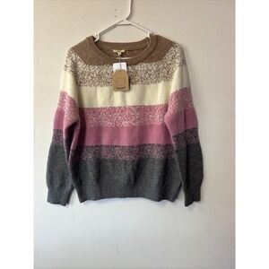 Kori America‎ Striped Sweater Medium Pullover Knitwear Casual Cute Comfy